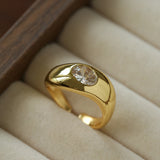 Minimalist Sleek Geometric Cubic Zirconia Open Ring