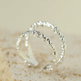 Molten Lava Texture Double-Band Hollow Open Ring