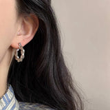 Vintage Sterling Silver Twisted Rope Hoop Earrings