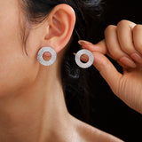 Vintage Luxury Fluted Circle Stud Earrings