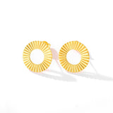 Vintage Luxury Fluted Circle Stud Earrings