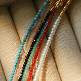 Mini Beaded Asymmetrical Red Agate Necklace