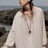 Abstract Geometric Long Pendant Necklace