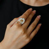 Chinese-Style 925 Silver Camellia Flower Open Ring