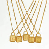 925 Sterling Silver Lock Alphabet Necklace