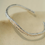 Natural Freshwater Pearl Molten Texture Open Cuff Bracelet