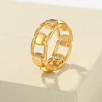 Geometric Link Openwork Band Ring - styled view | Floysun