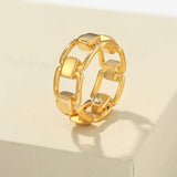 Geometric Link Openwork Band Ring - styled view | Floysun
