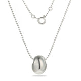 Minimalist Organic Oval Pendant Necklace