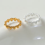 Minimalist 3D Heart Stacking Ring