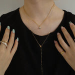 Teardrop Lariat Long Y Necklace - detail view 2 | Floysun