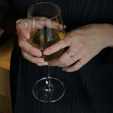 925 Silver Double Flower Ring Stacking Rings