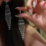 Italian Lace Crystal Tassel Earrings - Handcrafted S925 Sterling Silver  Baroque Chandelier Earrings