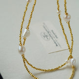 Bohemian Faceted Gold Bead Necklace – Colorful Gemstone or Pearl Style
