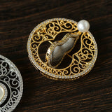 Luxury Pearl & Shell Brooch Collection | Vintage Floral, Butterfly & Gourd Pins