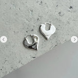 Japanese Minimalist Polished Heart Earrings