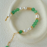 Aventurine Freshwater Pearl Beaded Bracelet