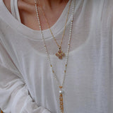 Natural Stone Four-Leaf Clover Necklace