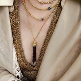 Bohemian Faceted Gold Bead Necklace – Colorful Gemstone or Pearl Style
