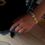 Sculptural Oval Dome Statement Band Ring