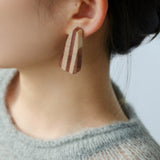 Forest-Inspired Geometric Wood Earrings