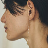 Teardrop Tassel Long Chain Drop Earrings - close-up detail | Floysun