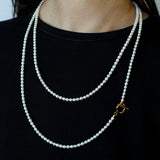 French Style Long Freshwater Pearl OT Clasp Lariat Necklace