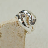 Fluid Teardrop Cubic Zirconia Open Ring