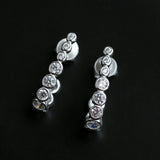 Bubble J-Shape Gradient CZ Stud Earrings