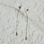 Teardrop Tassel Long Chain Drop Earrings - styled view 3 | Floysun