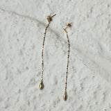Teardrop Tassel Long Chain Drop Earrings - styled view 3 | Floysun