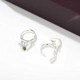 Minimalist 3D Heart Stud Earrings - Sleek 925 Sterling Silver Daily Studs