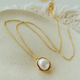 Minimalist Versatile Oval Freshwater Pearl Pendant Necklace