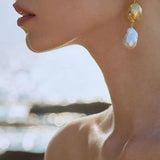 Vintage Shell Pearl Earrings | Baroque Drop Earrings