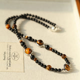 Celestial Black Agate & Tiger’s Eye Short Necklace