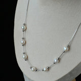 Multi-Wear Styles Adjustable Sliding Freshwater Pearl Smile Long Necklace