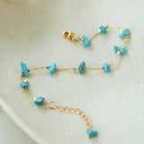 Colorful Chip Stone Starry Thin Bracelet (Turquoise & Tourmaline)