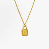 925 Sterling Silver Lock Alphabet Necklace