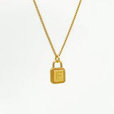925 Sterling Silver Lock Alphabet Necklace