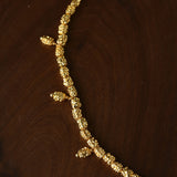 Lava Textured Multi-Charm Dangle Gold Layering Necklace