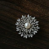 Vintage Elegant Natural Pearl Gourd Flower Brooch
