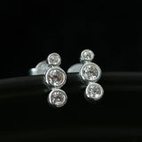 Minimal Bubble Cubic Zirconia Stud Earrings