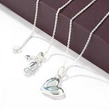 Fluid Asymmetrical Heart Necklace - Sculptural 925 Sterling Silver Statement Pendant