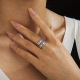 Vintage Designer Laurel Leaf Statement Open Ring