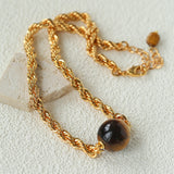 Maillard Tone Tiger’s Eye Chian Necklace