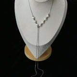 Multi-Wear Styles Adjustable Sliding Freshwater Pearl Smile Long Necklace