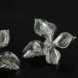 French Luxury Brushed 925 Silver Butterfly Stud Earrings