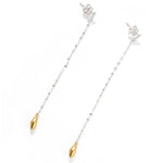 Teardrop Tassel Long Chain Drop Earrings - scale view 4 | Floysun
