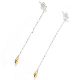Teardrop Tassel Long Chain Drop Earrings - scale view 4 | Floysun
