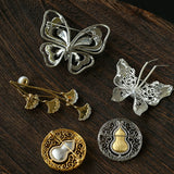Luxury Pearl & Shell Brooch Collection | Vintage Floral, Butterfly & Gourd Pins